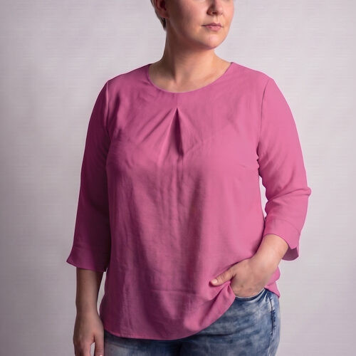 Damenbluse mit einseitiger Falte – schnelle und einfache Bluse mit Falte nähen